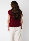 Serafina Collection Knitted Sleeveless Cardigan, Wine