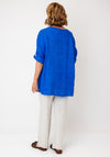 Serafina Linen with Pocket Detail Top, Royal Blue