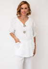 Serafina Linen with Pocket Detail Top, White