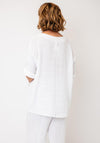 Serafina Linen with Pocket Detail Top, White