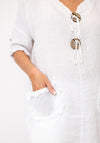 Serafina Linen with Pocket Detail Top, White