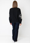 Serafina Collection Embroidered Sleeve Shirt, Black
