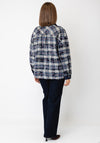 Serafina Collection Checked Suedette Collar Shirt, Navy
