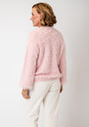 Serafina Collection One Size Textured Round Neckline Jumper, Pink