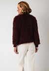 Serafina Collection One Size Textured Round Neckline Jumper, Wine