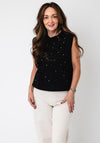 Serafina Collection One Size Rhinestone Vest, Black