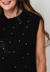 Serafina Collection One Size Rhinestone Vest, Black