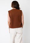 Serafina Collection One Size Rhinestone Vest, Brown
