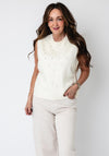Serafina Collection One Size Rhinestone Vest, Cream