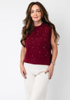 Serafina Collection One Size Rhinestone Vest, Wine