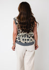 Serafina Collection Knitted Animal Print Vest, Beige Multi