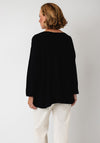 Serafina Collection Knitted with Button Detail Jumper, Black