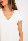 Serafina Collection Frill Cap Sleeve Top, White