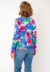 Serafina Assorted Flower Print V-Neck Top, Blue Multi