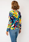Serafina Geometric Print V-Neck Top, Multi-Coloured