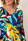 Serafina Geometric Print V-Neck Top, Multi-Coloured