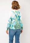 Serafina Garden Print V-Neck Top, Cream Multi