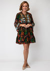 Serafina Collection One Size Floral Print with Assorted Embellishment Midi Dress, Multi-Coloured
