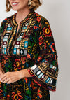 Serafina Collection One Size Floral Print with Assorted Embellishment Midi Dress, Multi-Coloured