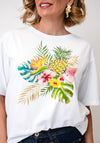 Serafina Collection Embellished Pineapple T-Shirt, White