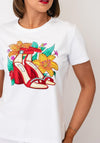 Serafina Shoe Graphic Print T-Shirt, White
