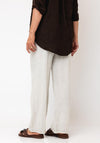 Serafina Collection One Size Linen Wide Leg Trousers, Beige