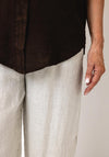 Serafina Collection One Size Linen Wide Leg Trousers, Beige