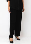 Serafina Collection One Size Linen Wide Leg Trousers, Black
