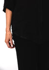 Serafina Collection One Size Linen Wide Leg Trousers, Black