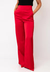 Serafina Collection High Waisted Wide Leg Trousers, Red
