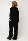Serafina Collection One Size Lace Bow Jumper and Jogger Set, Black