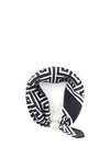 Serafina Geometric Print Pearl Magnetic Neck Scarf, Black
