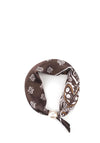 Serafina Paisley Print Pearl Magnetic Neck Scarf, Brown