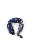 Serafina Paisley Print Pearl Magnetic Neck Scarf, Navy Blue