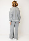 Serafina Collection One Size Lace Bow Jumper and Jogger Set, Grey