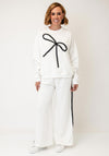 Serafina Collection One Size Lace Bow Jumper and Jogger Set, White