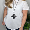 Seventy1 Petal Pendent Long Necklace, Black & Silver