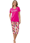Rebelle Floral Bloom Capri Pyjama Set, Pink