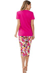 Rebelle Floral Bloom Capri Pyjama Set, Pink