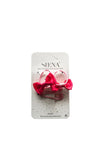 Siena Girls Bow Hair Bobbles and Glitter Clips Set, Hot Pink