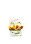 Siena Girls Bow Hair Bobbles and Glitter Clips Set, Yellow