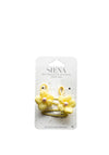 Siena Girls Floral Hair Bobbles and Glitter Clips Set, Yellow