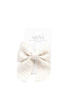Siena Girls Tweed Hairbow, Cream