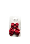 Siena Girls Set of 3 Bows, Wine