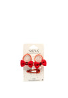 Siena Girls Bow Hair Bobbles and Glitter Clips, Red