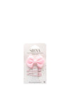 Siena Girls Bow and Set Of Clips, Baby Pink