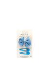 Siena Girls Bow and Set Of Clips, Blue