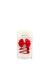 Siena Girls Bow and Set Of Clips, Red
