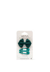 Siena Girls Bow and Set Of Clips, Green