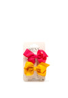 Siena Girls Two Pack Bow Hair Clips, Pink and Mustard